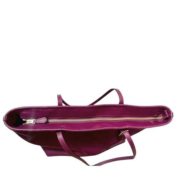 COACH CITY ZIP TOTE CROSSGRAIN LEATHER FUCHSIA PRE-OWNED VERY GOOD CONDITION - Picture 3 of 11